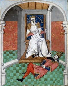 dibujo de alp arslan humillando a romano IV