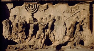 Representación del saqueo de Jerusalén en el interior del Arco de Tito
